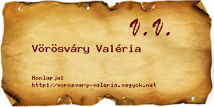 Vörösváry Valéria névjegykártya