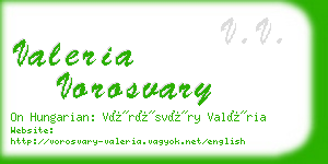 valeria vorosvary business card